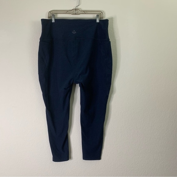 Beyond yoga Womens blue space dye out of pocket high waist midi leggings 3X